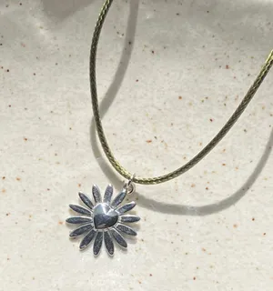 Handmade stainless steel sun heart flower boho retro vintage style necklace☀️🩵 thumbnail 6
