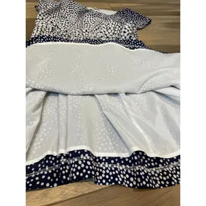 GAP Polka Dot Flare Dress Size M Navy White Sleeveless Elastic Waist Pockets thumbnail 5
