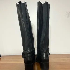 Marc Fisher Knee High Riding Boots Womens 9 M‎ Pebbled Black Leather Equestrian thumbnail 7