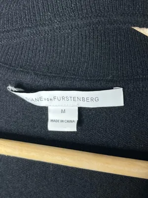 Diane Von Furstenberg Black Wool Cashmere Gracey Turtleneck Cutout Sweater thumbnail 5