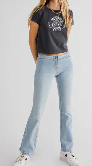Free People Jett Low Rise Flare / Glass Blue 29 thumbnail 1