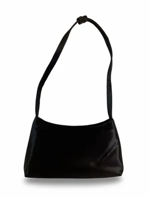 Small Satin Shoulder Bag Black thumbnail 1