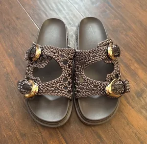 Women's Joie Waffle Braided Slide Sandals Brown Beach Resort Coastal Sz 8M thumbnail 1
