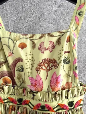 AGUA BY AGUA BENDITA Lunatus Habitat floral print embellished cotton dress, S thumbnail 10
