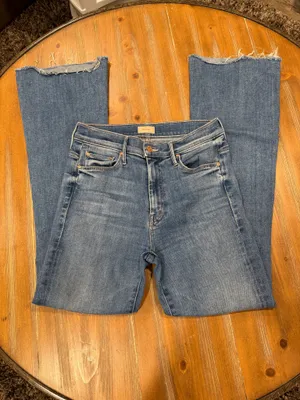 Mother The Weekender Fray Groovy Kind of Love Flare Wide Leg Jeans Women's US 28 thumbnail 3