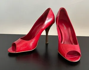 XAppeal Red Peep Toe Heels Sz 6.5‎ thumbnail 1