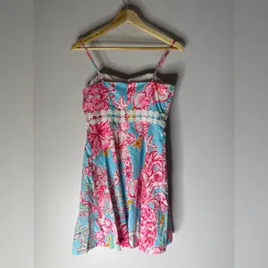 Lilly Pulitzer Lenore Lolita dress‎ cutout sunglow breakwater blue print size 2 thumbnail 2