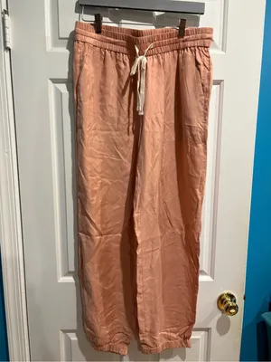 J. Crew eco cupro jogger pants sz 12 tall ballet pink new NWOT thumbnail 2