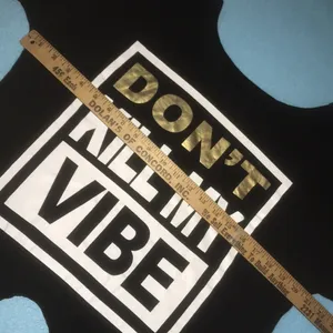 FREEZE crop top “Don’t Kill My Vibe” ties at bottom short sleeve T-shirt size M thumbnail 6
