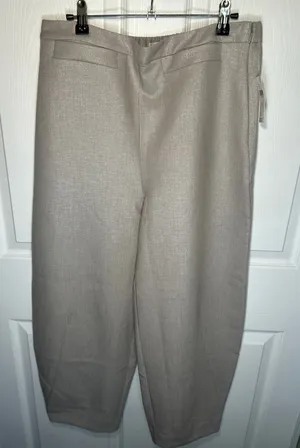 Maeve Anthropologie NWT Metallic Cropped Pants Size‎ Medium Silver Relaxed Fit thumbnail 1