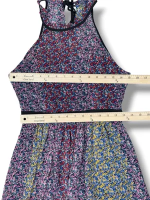 BCBGeneration Confetti Floral Halter Maxi Dress Pink‎ Multi Size 2 Twee Cottage thumbnail 13