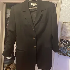 Vintage Emanuel Ungaro Black Wool Blazer Minimalist‎ Old Money Quiet Luxury thumbnail 2