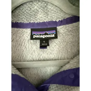 Patagonia Sz L Women Pullover Quarter Snap Fleece Sweatshirt Gray‎ Polartec thumbnail 3