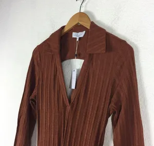 NWT L'Academie Revolve Arina Brown Maxi Sweater Dress Large Knit Open Back thumbnail 7