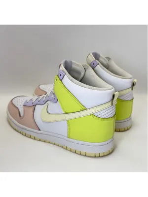 Women's Nike Dunk High Sneakers Size 9.5 White Yellow Pink Purple DD1869-108 thumbnail 10