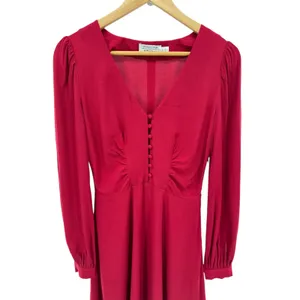 Y2K & Other Stories‎ Red Button Front Mini Dress Long Sleeve LA Atelier Size 4 thumbnail 2