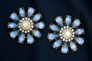 Baublebar blue gemstone flower earrings thumbnail 1