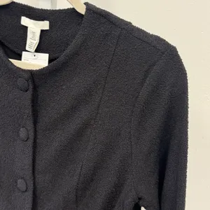 NWT H&M Black Textured Knit Button Front Jacket Cardigan Size Small‎ Classic thumbnail 5