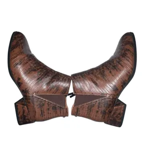 Franco Sarto Nico Brown‎ Faux Leather Snake Skin Ankle Bootie Women's Size 8 thumbnail 5