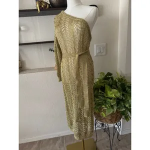 Maeve Gold Crochet Dress/Cover-Up One Size Fits Most - Gorgeous Anthropologie thumbnail 4