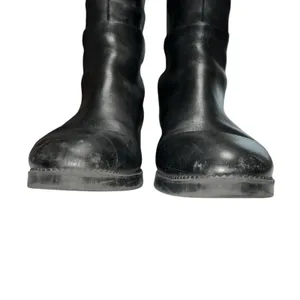 Tory Burch Womens 9.5 Caitlin Riding Boots Knee High Leather Black Logo‎ Pull On thumbnail 3