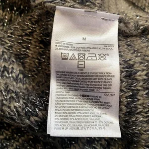 GAP Women's V-Neck‎ Sweater Lurex Knit Metallic Fleck Taupe Gray Size Medium thumbnail 5