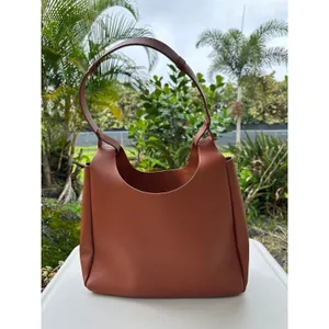 Neiman Marcus Vegan Leather Minimalist Hobo Open Tote Shoulder Bag thumbnail 3