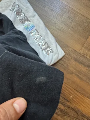 Victoria's Secret Black Leggings with Light Gray Fold-Over Waistband thumbnail 7