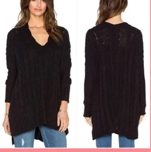 Free People Oversized Cabled Sweater thumbnail 1