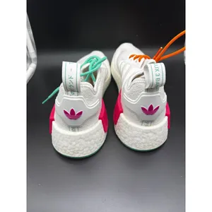 Adidas NMD_R1 Sneakers Womens 8.5 White Pink GZ4864 Mismatched Laces Boost thumbnail 3