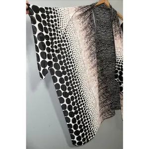 Sheer Asymmetrical Duster Size S M Black Pink Polka Dot Artsy Drape Flowy Chic thumbnail 6