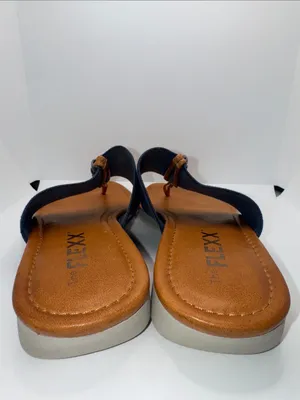 THE FLEXX Thong Sandals w Wide Strap Denim Blue Women’s 8 thumbnail 4