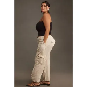 Anthropologie Pilcro Linen Cargo Pants Ivory Wide Leg NWT XL thumbnail 13