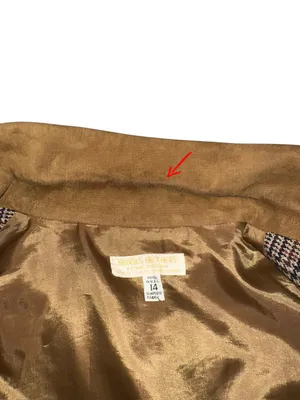 Vintage Brooks Brothers Single Button Plaid Wool Brown Blazer 14 thumbnail 3