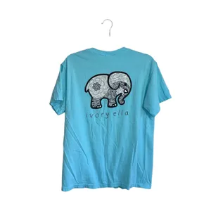 Ivory Ella Mandala Elephant Graphic Tee Turquoise Short Sleeve thumbnail 6
