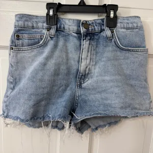 BDG Urban Outfitters Girlfriend Shorts 28 Light Blue Cotton Denim‎ Raw Hem thumbnail 1