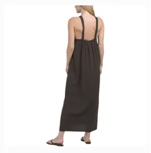 Brown Linen Maxi Starfish Dress thumbnail 2