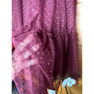 NWT Lulus Dreamy Celebration Plum Purple Tulle Bustier Swiss Dot Midi Dress Sz S thumbnail 4