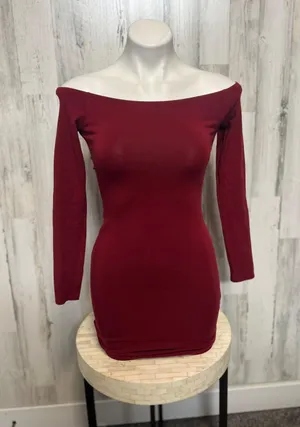 Express Burgundy Dress thumbnail 1