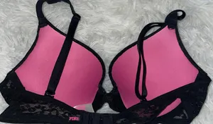 Pink VS: Black Lace Push-Up bra thumbnail 3