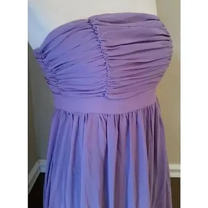Lavender Dress Pleated Rosette Strapless Hi-Low Doe & Rae Formal Fairy Boho Med thumbnail 3