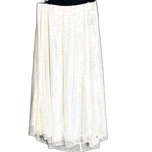 New LuLaRoe Womens Size Large Lucy Skirt White Gold Foil Diamond Lined Party thumbnail 2
