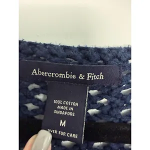 Abercrombie & Fitch Navy Blue Open Knit V Neck Bell Sleeve Sweater Size Medium thumbnail 4