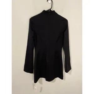 Reformation Atlas Knit Dress Black Mock Neck Mini Dress XS thumbnail 3
