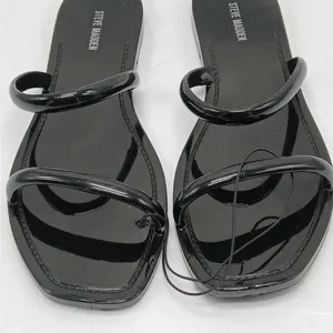 Steve Madden Pike Strappy Jelly Sandals Shoes Womens Size 10 Black Slip On Flats thumbnail 7