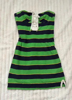 Juicy Couture Y2K Sporty Strapless Bustier Top Dress Sz Sm thumbnail 1