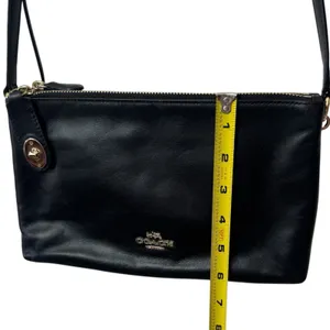 Coach "Crosby" Double Zipper Leather Purse Black Capsule‎ Luxury Old Money Chic thumbnail 11