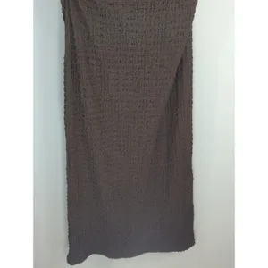 Zara Expresso Brown Textured Knot Ruched Side Maxi Dress LARGE Modest‎ Preppy thumbnail 12