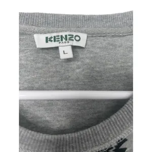Kenzo Women’s Grey Flocked Velvet Tiger Logo Fleece Sweatshirt Dress-Size Large thumbnail 3