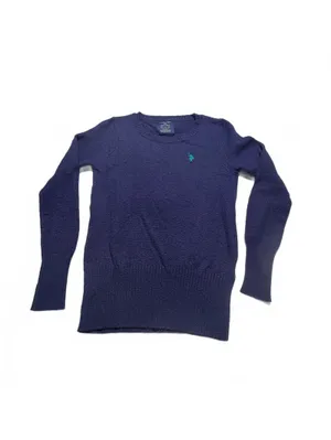 U.S. Polo Assn. Women’s Sweater Size M Navy Blue Crewneck Embroidered Logo thumbnail 5